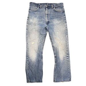 Vintage 90s Roebucks Straight Leg Jeans Distressed High Rise Light Wash 40x29